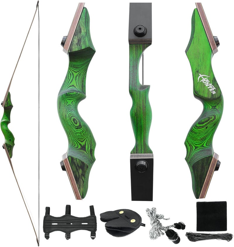 HANDBAIGE 60" Takedown Long Bows for Hunting Adult Solid Wood Bow Risers Laminated Bow Limbs Long Bows for Archery 20-60lbs Hunting Bows for Men Women and Beginner Long Bow Set for Adults Right Hand - Image 2